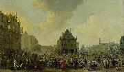 Johannes Lingelbach Dam Square with the New Town Hall under Construction oil painting on canvas